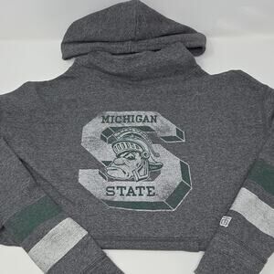 Michigan State Spartans Hoodie Mens Small Tailgate Gray Green Pullover NCAA